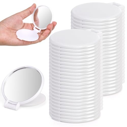 ZOOFOX 50-Piece Compact Mirror Bulk - Round Makeup Mirror for Purse, Mini Folding Mirror for Women Girls Travel Daily Use Avelisse