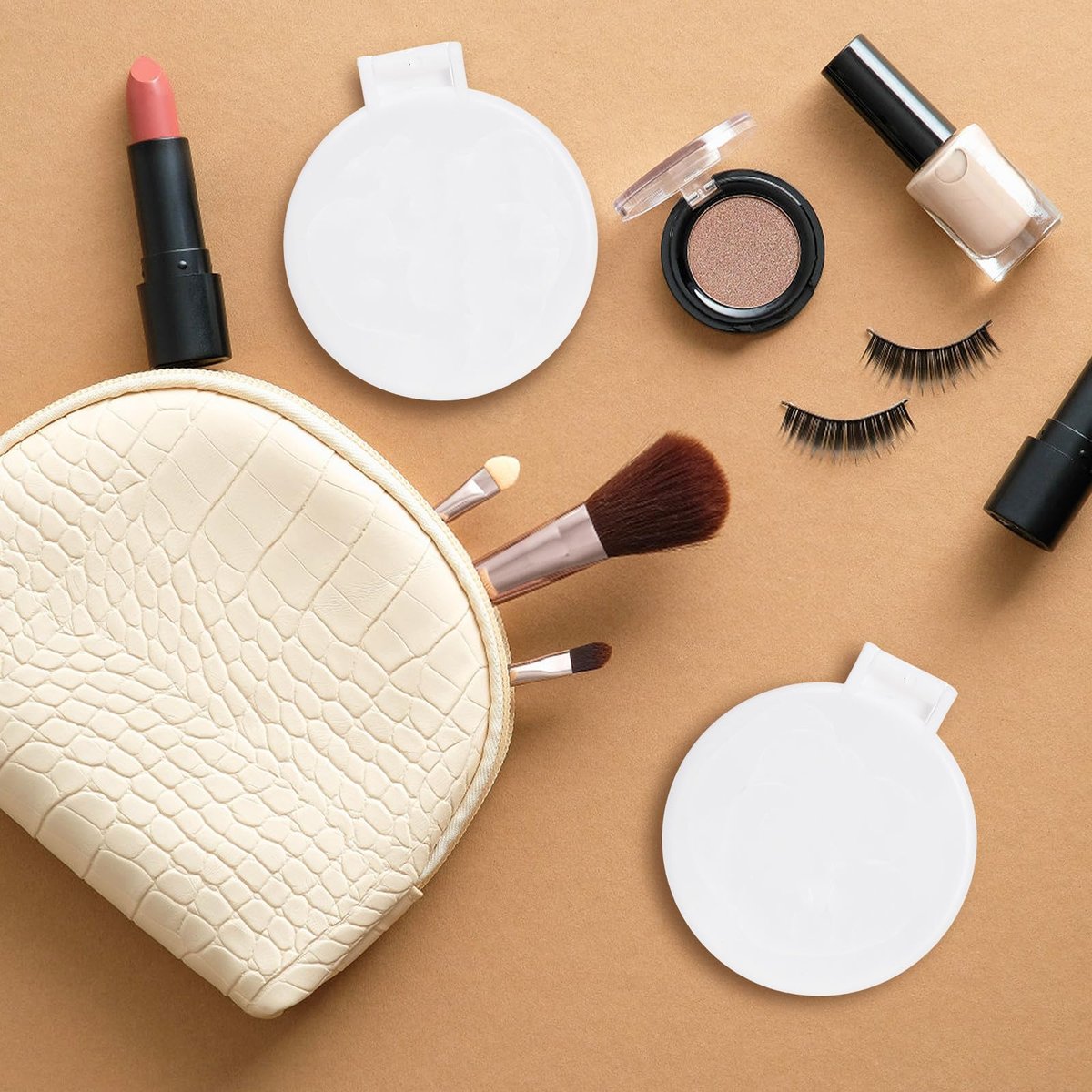 ZOOFOX 50-Piece Compact Mirror Bulk - Round Makeup Mirror for Purse, Mini Folding Mirror for Women Girls Travel Daily Use Avelisse