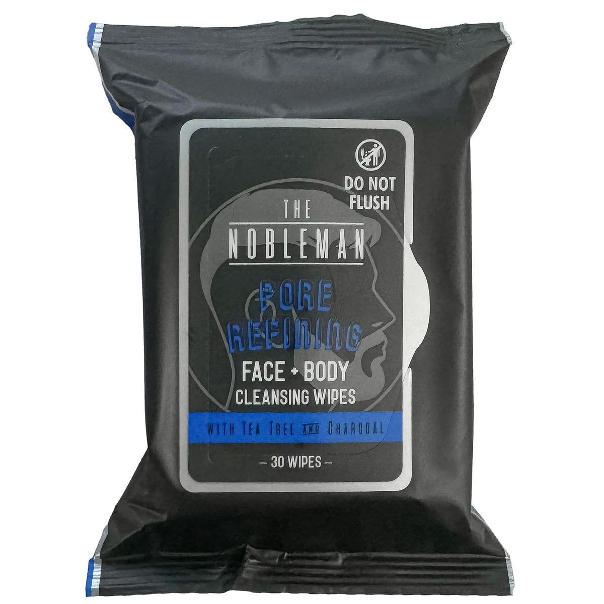 The Nobleman Pore Refining Face + Body Cleansing Wipes, 120 Count, Tea Tree & Charcoal Avelisse