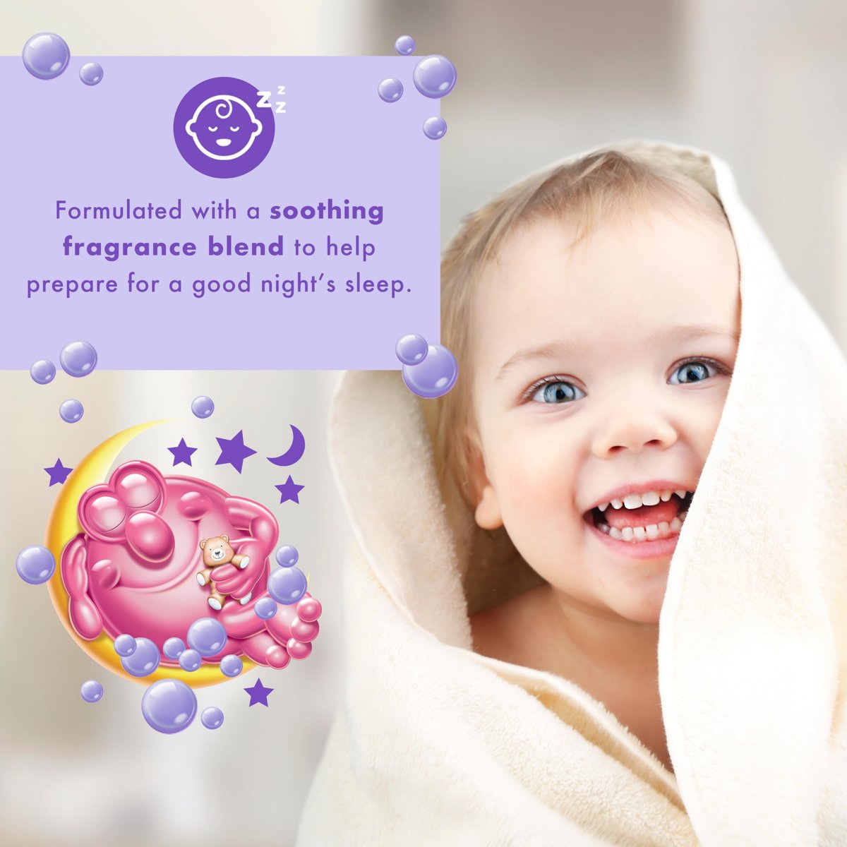 Mr. Bubble Calm and Sleep 3in1 Bubble Bath, Body Wash & Shampoo, 16 oz. (Pack of 4) - Gentle Lavender Scent Avelisse