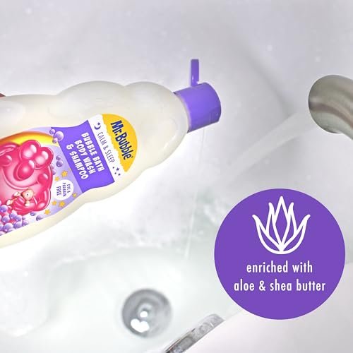 Mr. Bubble Calm and Sleep 3in1 Bubble Bath, Body Wash & Shampoo, 16 oz. (Pack of 4) - Gentle Lavender Scent Avelisse