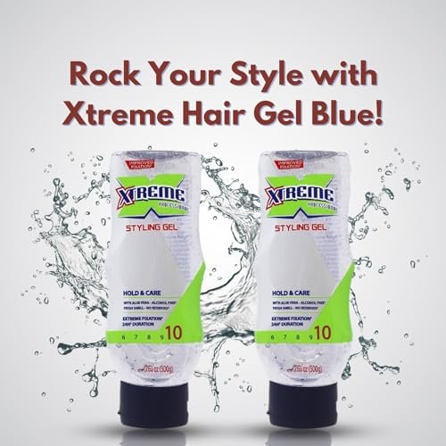 Erbies Xtreme Hair Gel Squeeze (Transparent) 17.64 oz (Pack of 2) with Complimentary Comb - Extreme Hold Styling Gel - görsel 6