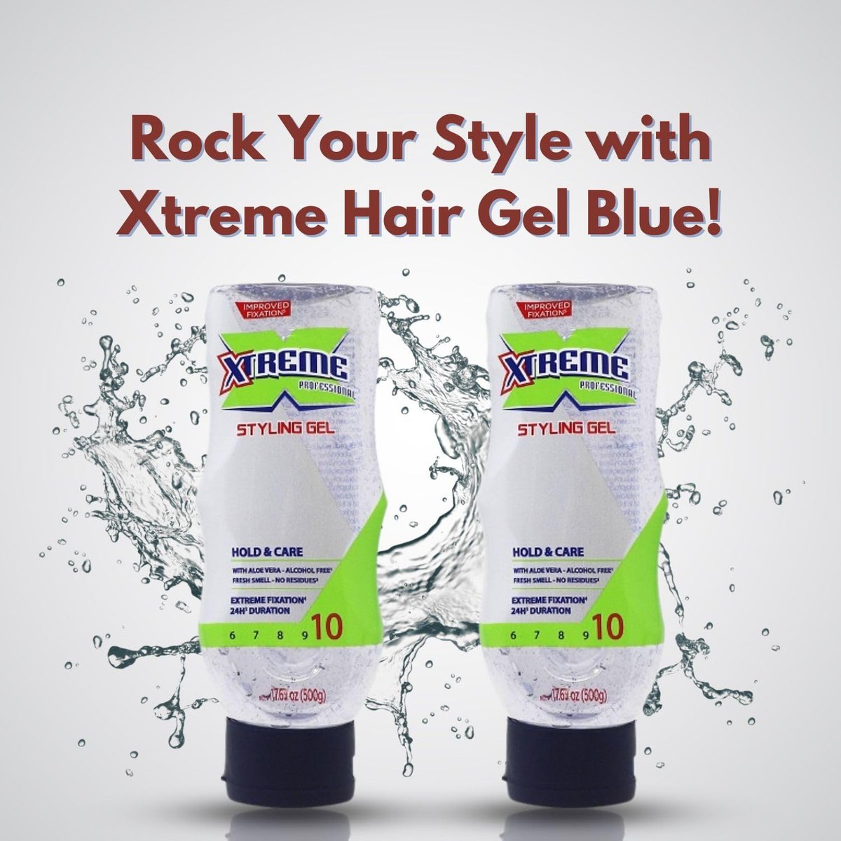 Erbies Xtreme Hair Gel Squeeze (Transparent) 17.64 oz (Pack of 2) with Complimentary Comb - Extreme Hold Styling Gel - görsel 5