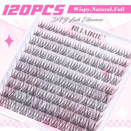 Ruairie Wispy Lash Clusters 120pcs Individual Eyelash Extensions - Natural Cotton False Lashes for DIY Salon Look - görsel 6