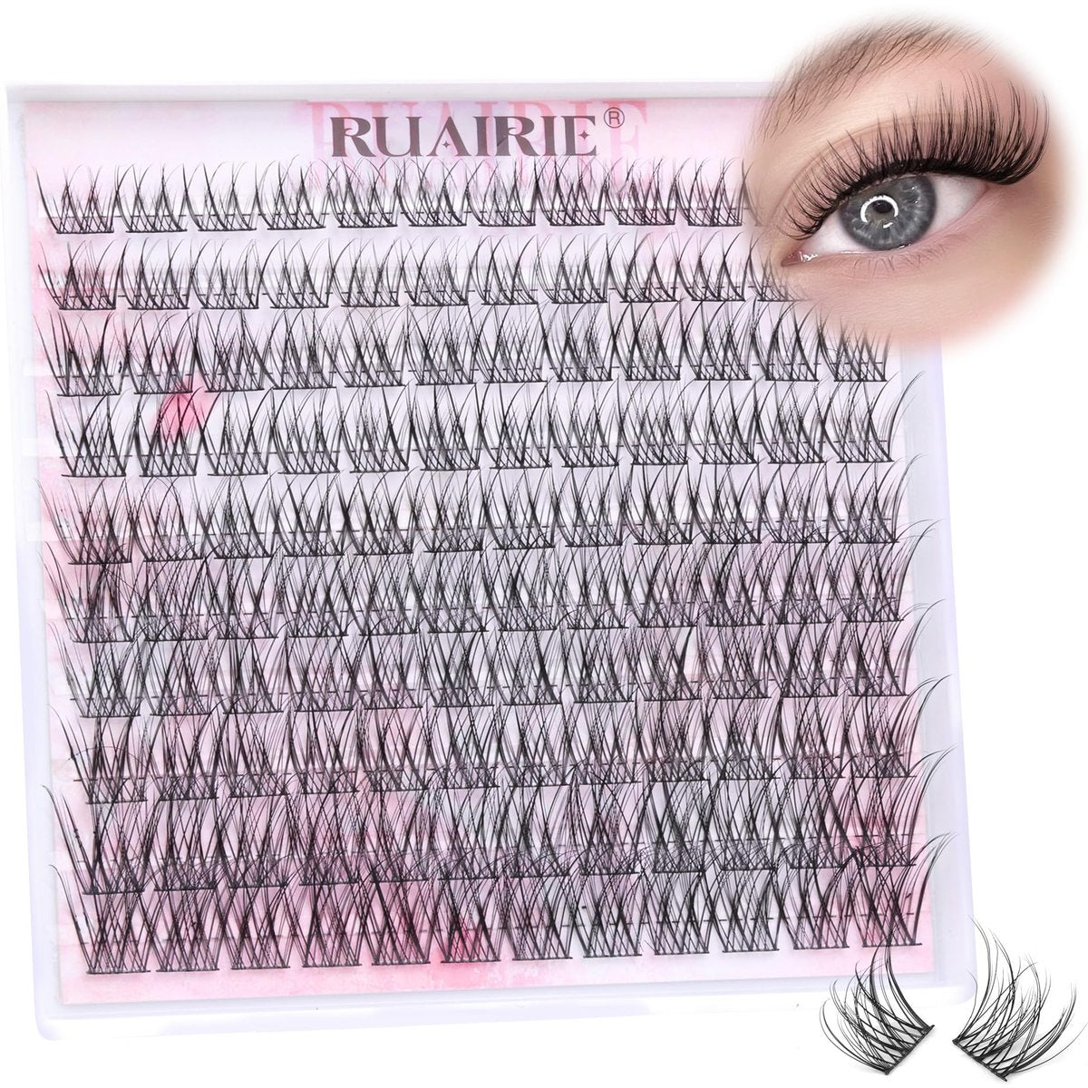 Ruairie Wispy Lash Clusters 120pcs Individual Eyelash Extensions - Natural Cotton False Lashes for DIY Salon Look - görsel 1
