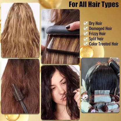 Keratin Hair Treatment Serum – Leave-In Anti-Frizz Conditioner with Argan Oil & Vitamins A, C, E, B5 for Dry, Damaged Hair | No Rinse | All Hair Types