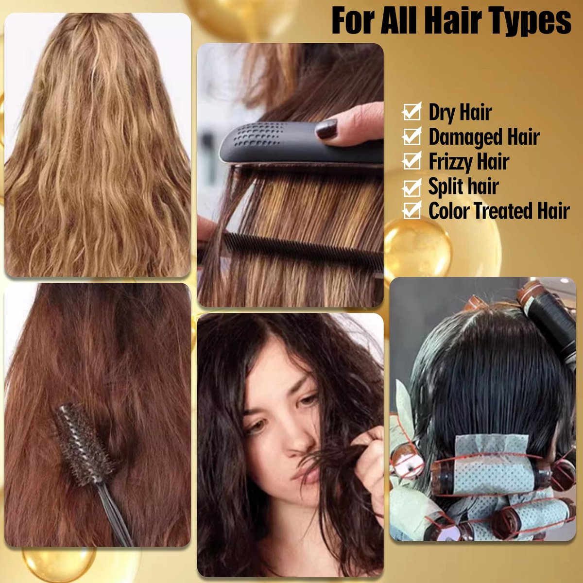 Keratin Hair Treatment Serum – Leave-In Anti-Frizz Conditioner with Argan Oil & Vitamins A, C, E, B5 for Dry, Damaged Hair | No Rinse | All Hair Types - görsel 10