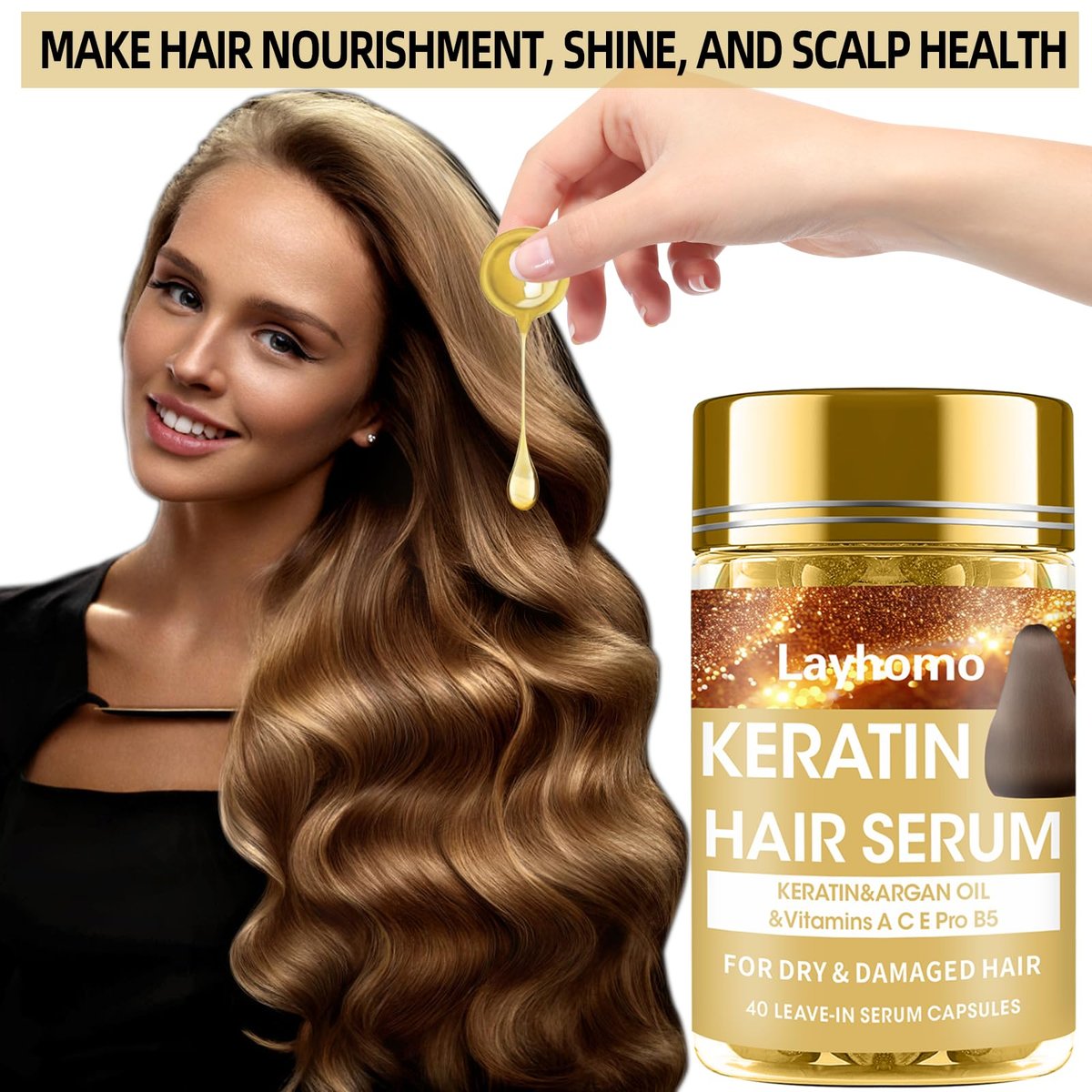 Keratin Hair Treatment Serum – Leave-In Anti-Frizz Conditioner with Argan Oil & Vitamins A, C, E, B5 for Dry, Damaged Hair | No Rinse | All Hair Types - görsel 12