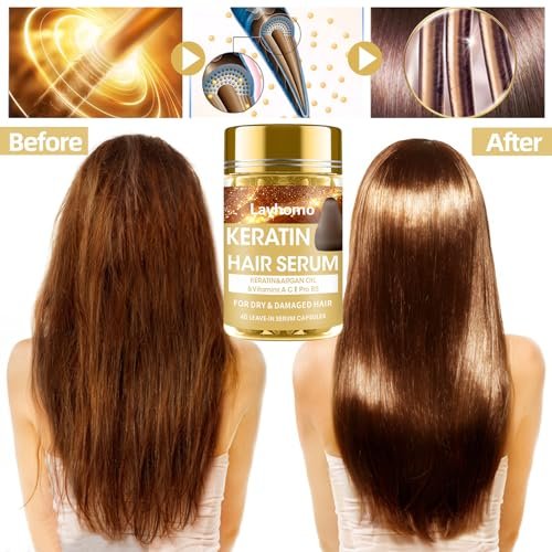 Keratin Hair Treatment Serum – Leave-In Anti-Frizz Conditioner with Argan Oil & Vitamins A, C, E, B5 for Dry, Damaged Hair | No Rinse | All Hair Types - görsel 5
