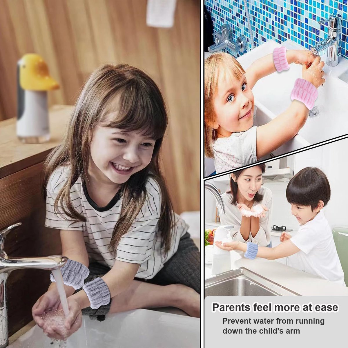 TS-MAYKA 20 Pcs Absorbent Wrist Bands for Washing Face - Stop Water Running Down Arms - Spa Wrist Towels & Arm Bands for Face Washing - görsel 11