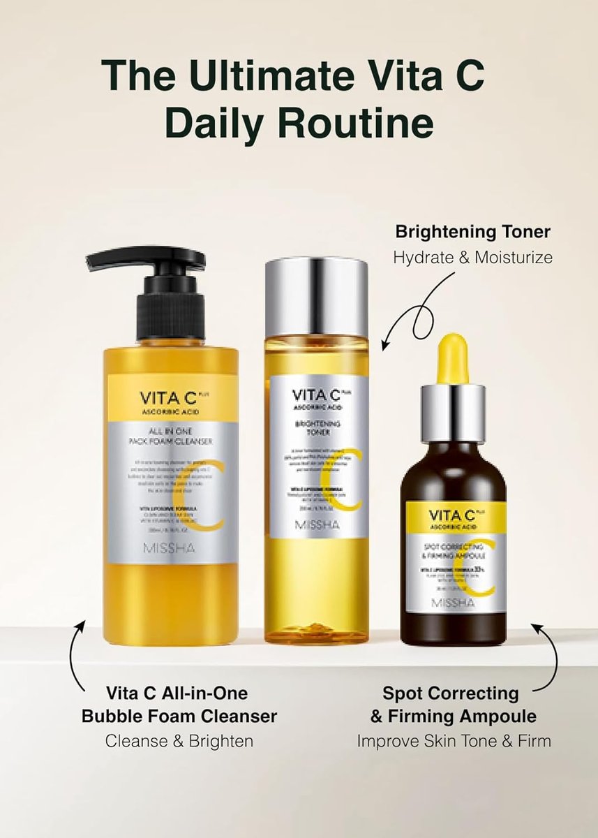 MISSHA Vita C All-In-One Bubble Foam Facial Cleanser - 6.76 fl oz (200ml) - Deep Pore Detox with 99% Pure Vitamin C, Korean Face Wash for Impurities, Makeup, Blackheads, Whiteheads Avelisse