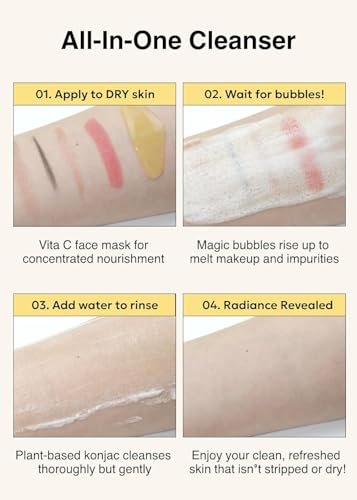 MISSHA Vita C All-In-One Bubble Foam Facial Cleanser - 6.76 fl oz (200ml) - Deep Pore Detox with 99% Pure Vitamin C, Korean Face Wash for Impurities, Makeup, Blackheads, Whiteheads Avelisse