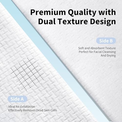 Skinsfairy Disposable Face Towels - Ultra Soft Biodegradable Dry Wipes, 50 Count Large 10x10'' Towelettes for Cleansing, Makeup Removal, Skincare, Sensitive Skin, Nursing, Travel - görsel 4