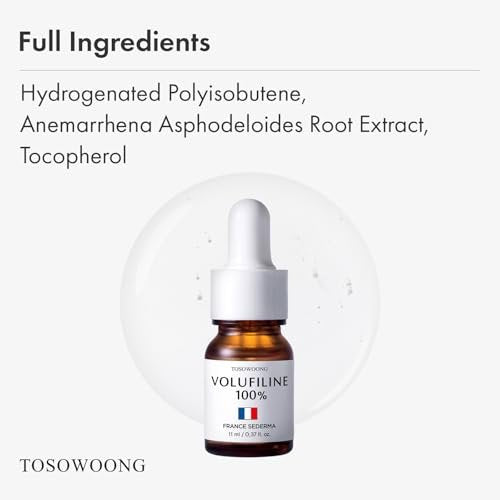 TOSOWOONG Volufiline Serum – 100% France Sederma Volufiline Concentrate for Plumping, Skin Firming, Glass Skin Glow – Face, Lip & Body – 11ml / 0.37 fl. oz. Avelisse