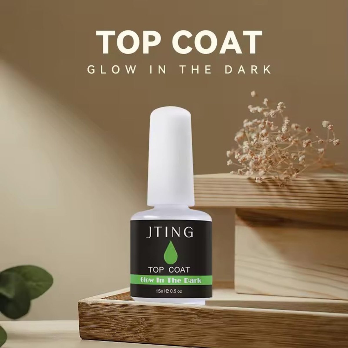 CLY AMS Glow In The Dark Gel Matte Top Coat - Luminous Nail Gel Top Coat for Nail Art, UV LED Nail Polish, Clear 0.53 Fl Oz - görsel 3