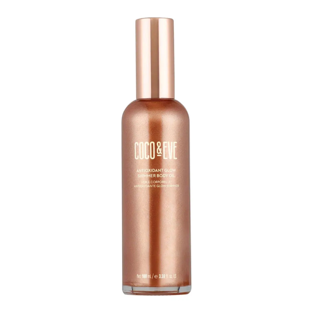 Coco & Eve Antioxidant Glow Shimmer Body Oil - Lightweight Skin Illuminator with Pearlescent Minerals, Natural Glitter, and Antioxidants for a Shimmering, Moisturized, Healthy Glow (3.38 Fl Oz) Avelisse