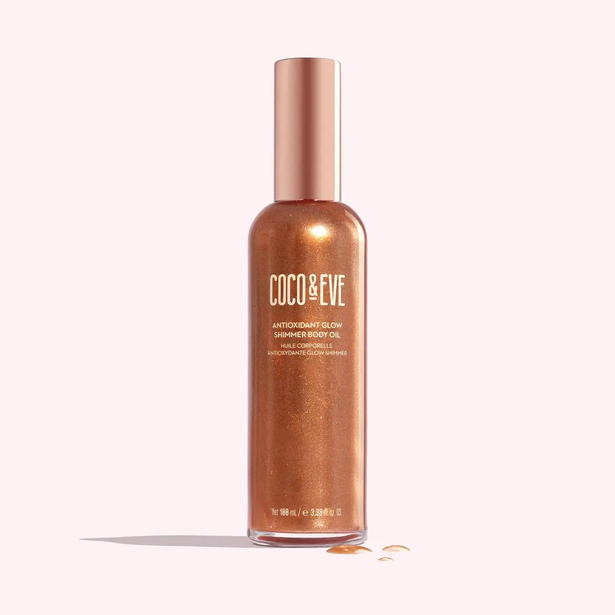 Coco & Eve Antioxidant Glow Shimmer Body Oil - Lightweight Skin Illuminator with Pearlescent Minerals, Natural Glitter, and Antioxidants for a Shimmering, Moisturized, Healthy Glow (3.38 Fl Oz) Avelisse