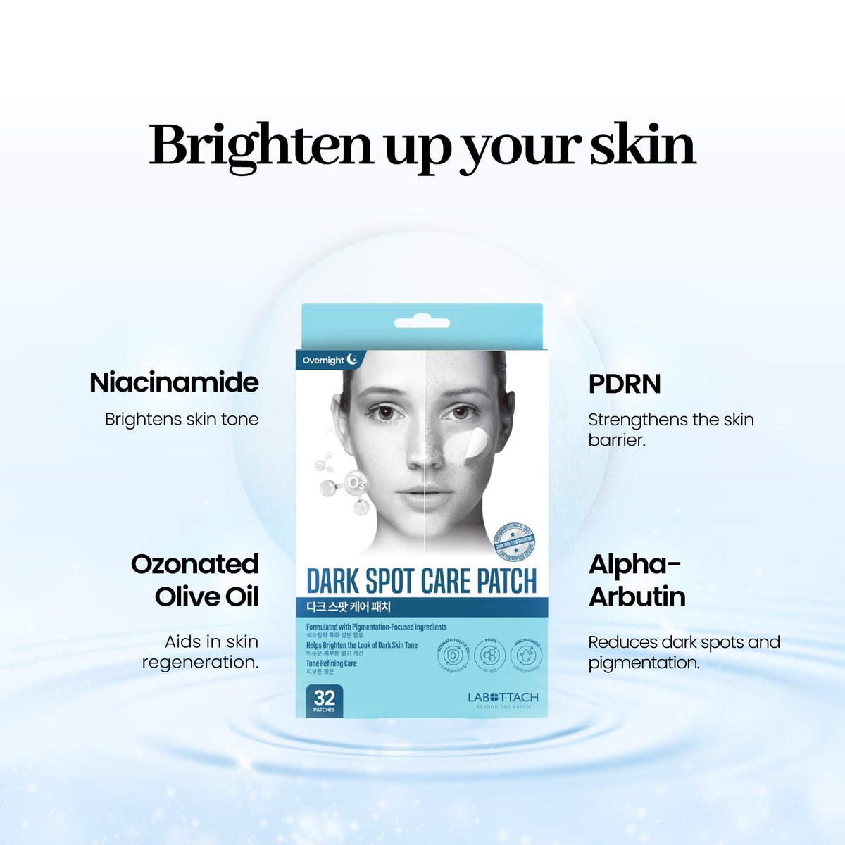 Labottach Dark Spot Care Patches – 32pcs Hydrogel Brightening Patch with Ozonated Olive Oil, Niacinamide, Alpha-Arbutin & PDRN Avelisse