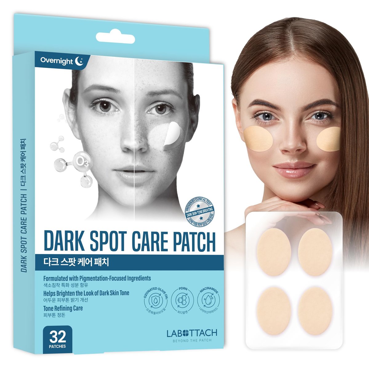 Labottach Dark Spot Care Patches – 32pcs Hydrogel Brightening Patch with Ozonated Olive Oil, Niacinamide, Alpha-Arbutin & PDRN Avelisse