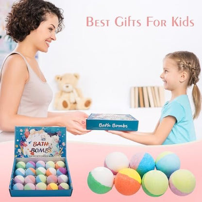 20 Pack Bath Bombs for Kids with Surprise Inside Bubble Bath Toys – Natural Organic Bath Bombs Set, Easter Basket Stuffers, Birthday Christmas Gift for Boys Girls Ages 3-8 Avelisse