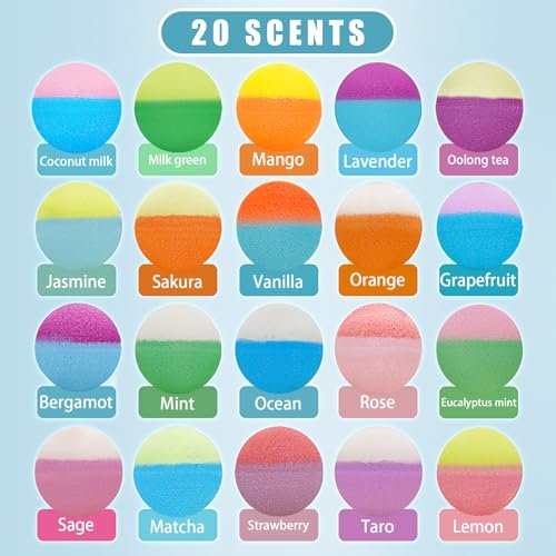 20 Pack Bath Bombs for Kids with Surprise Inside Bubble Bath Toys – Natural Organic Bath Bombs Set, Easter Basket Stuffers, Birthday Christmas Gift for Boys Girls Ages 3-8 Avelisse