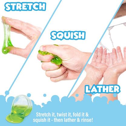 Tub Works Super Goo Bath Slime Surprise Bombs, 6 Pack - Nontoxic Stretchy Slime Soap with Toy Inside for Kids Avelisse