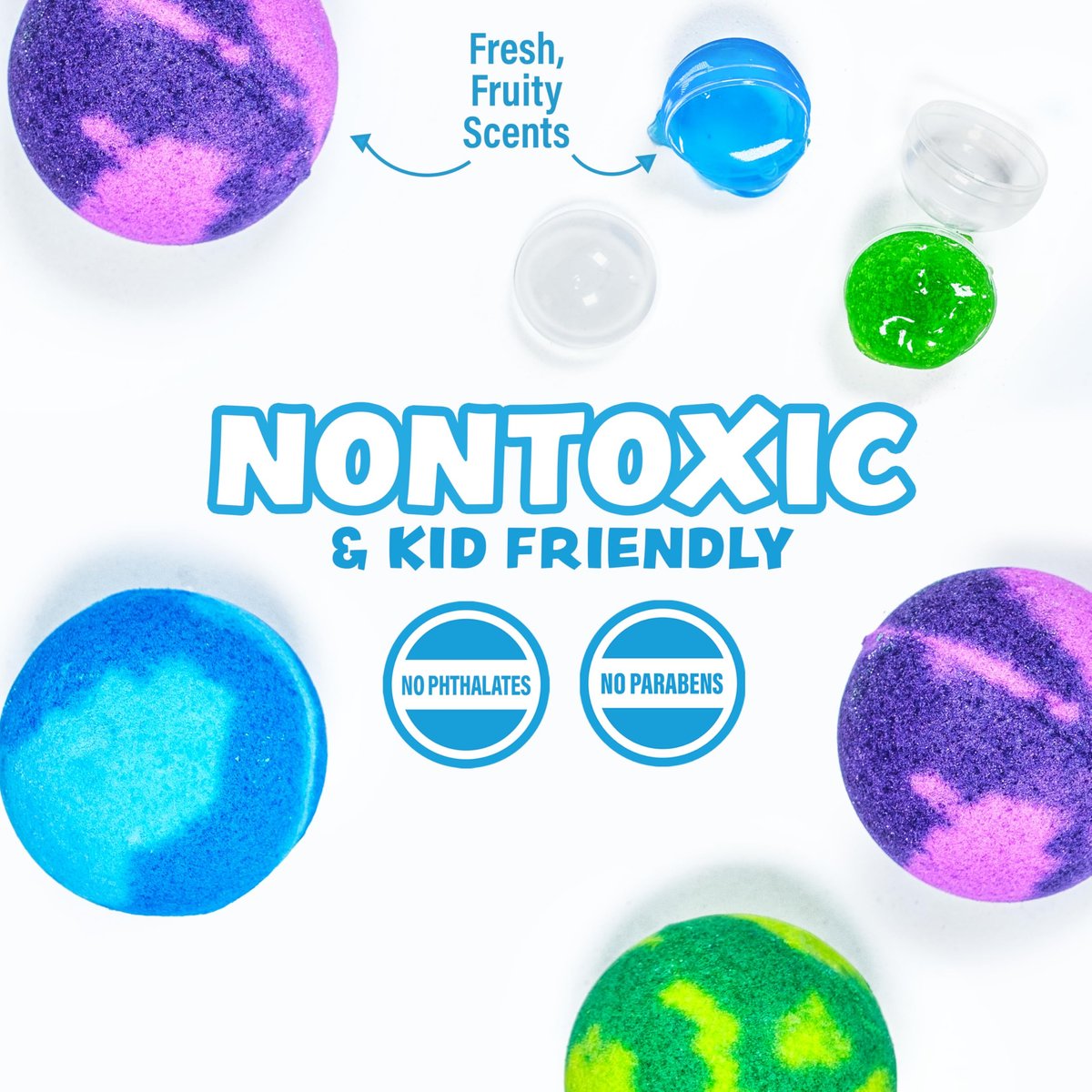 Tub Works Super Goo Bath Slime Surprise Bombs, 6 Pack - Nontoxic Stretchy Slime Soap with Toy Inside for Kids Avelisse