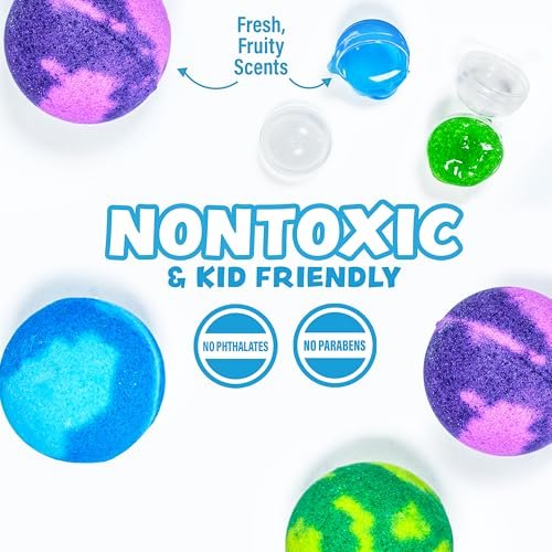 Tub Works Super Goo Bath Slime Surprise Bombs, 6 Pack - Nontoxic Stretchy Slime Soap with Toy Inside for Kids Avelisse