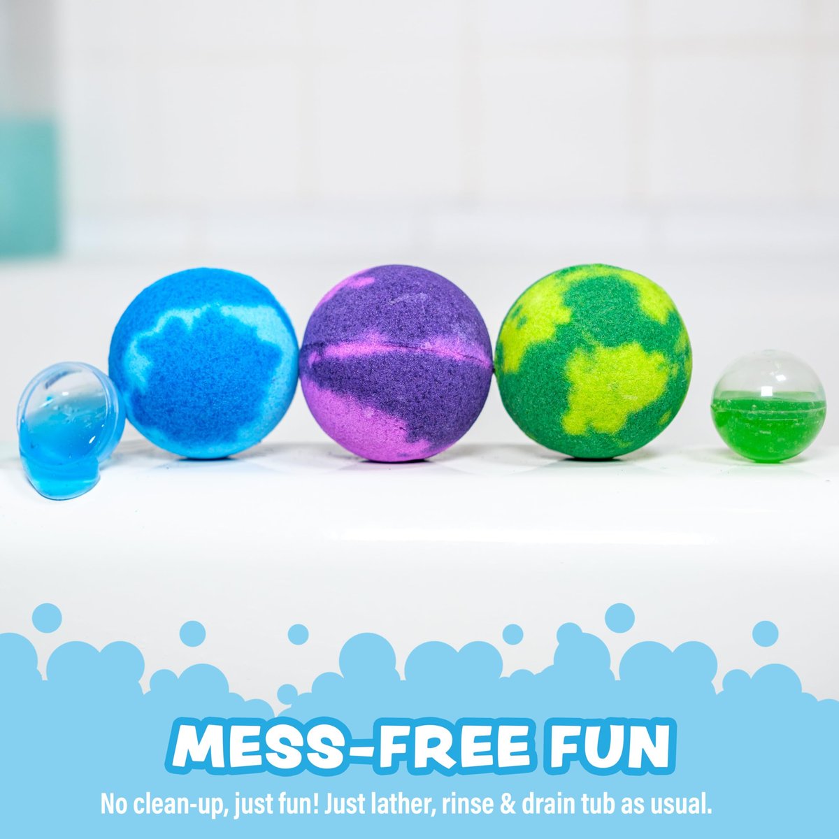 Tub Works Super Goo Bath Slime Surprise Bombs, 6 Pack - Nontoxic Stretchy Slime Soap with Toy Inside for Kids Avelisse