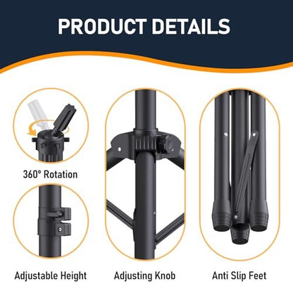Hemndic Wig Stand with Head - Height Adjustable Wig Head Stand with Mannequin Head and Extra Clamp Stand Avelisse