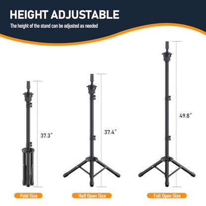 Hemndic Wig Stand with Head - Height Adjustable Wig Head Stand with Mannequin Head and Extra Clamp Stand Avelisse