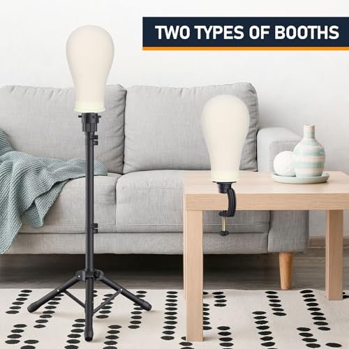 Hemndic Wig Stand with Head - Height Adjustable Wig Head Stand with Mannequin Head and Extra Clamp Stand Avelisse