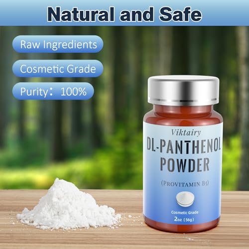 Viktairy Pure DL-Panthenol Powder (2oz, 56g) - Cosmetic Grade Provitamin B5 for Hair, Skin & Nails Avelisse