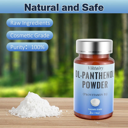 Viktairy Pure DL-Panthenol Powder (2oz, 56g) - Cosmetic Grade Provitamin B5 for Hair, Skin & Nails Avelisse