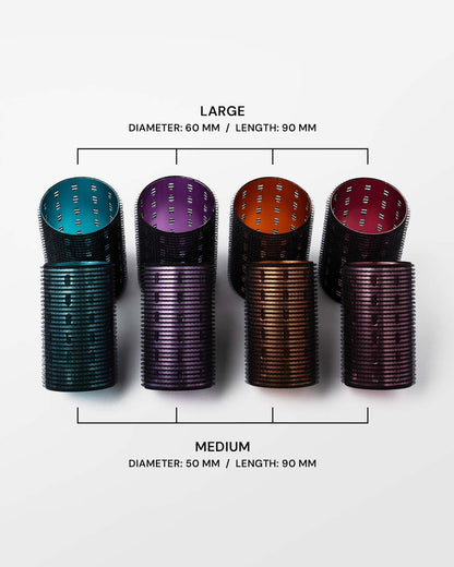 Dom Dom Metal Hair Rollers - Large Multicolor Set for Voluminous Curls Avelisse