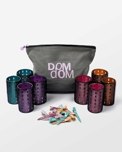 Dom Dom Metal Hair Rollers - Large Multicolor Set for Voluminous Curls Avelisse