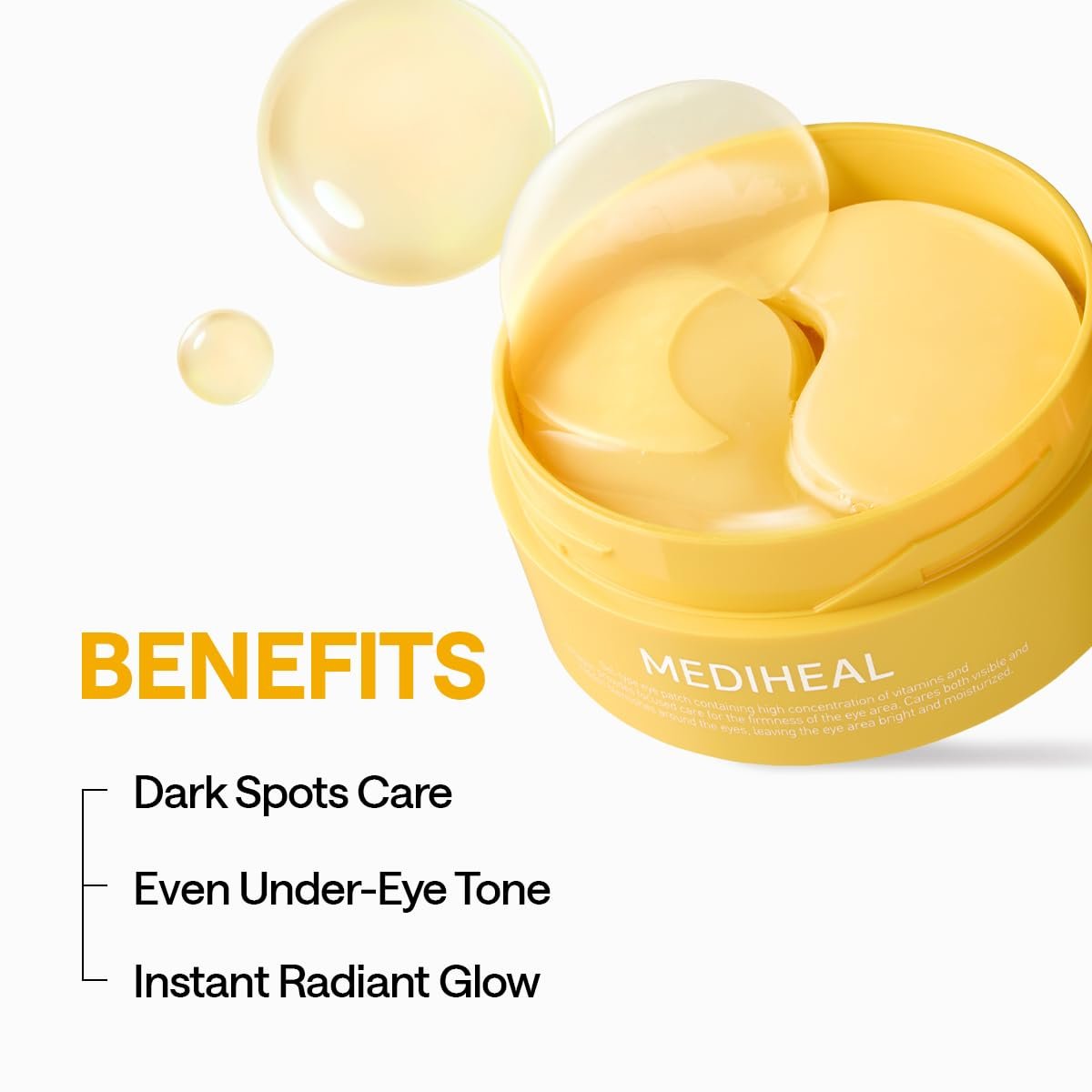 Mediheal Vita Collagen Under Eye Patches - Korean Hydrogel Eye Pads (60 Patches) with 7 Vitamins & 5 Micro Collagen, Moisturizing & Non-Irritating Eye Gel Mask, Sealing Cap Included - görsel 5