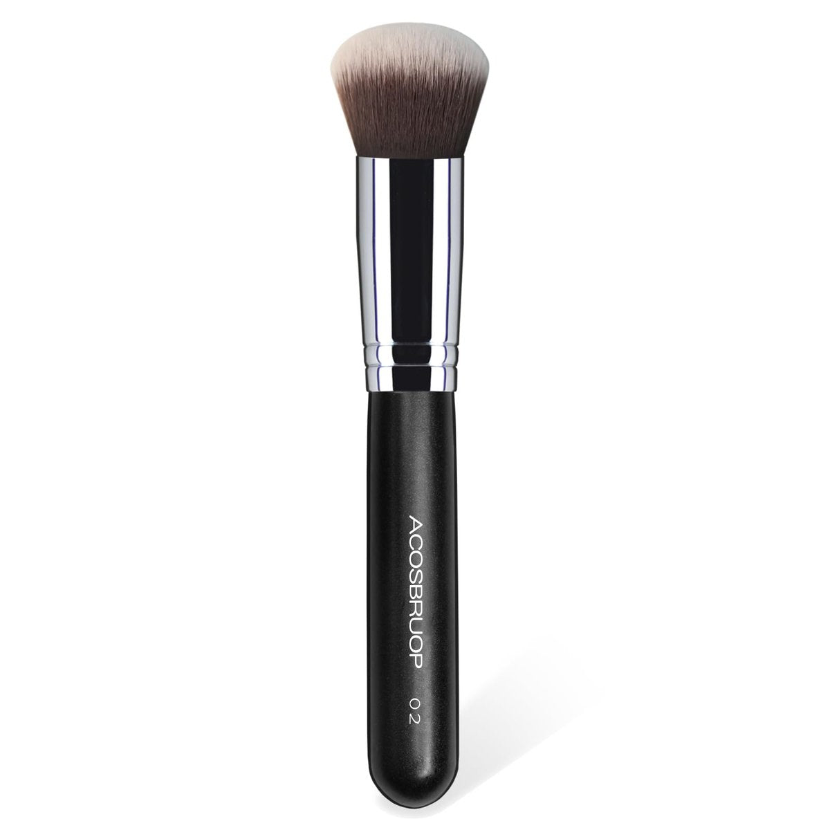 ACOSBRUOP Foundation Brush - Round Top Kabuki Brush for Liquid, Mineral Powder, Buffing & Stippling - Professional Makeup Brush, Black - görsel 1