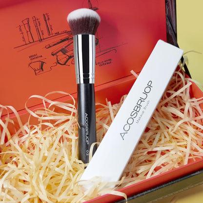 ACOSBRUOP Foundation Brush - Round Top Kabuki Brush for Liquid, Mineral Powder, Buffing & Stippling - Professional Makeup Brush, Black