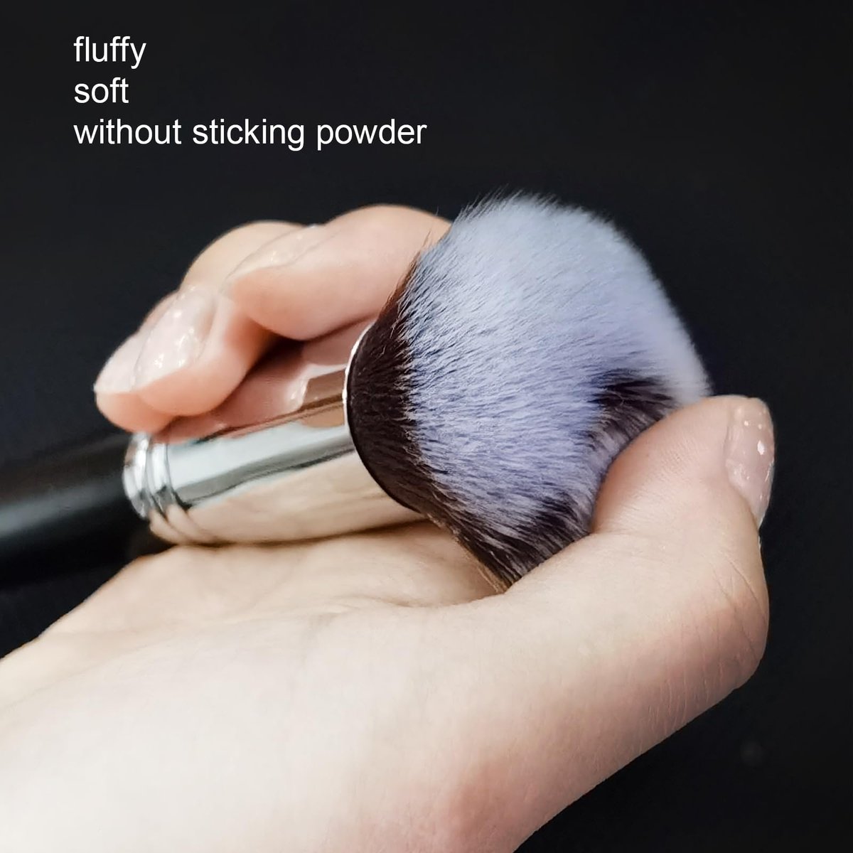 ACOSBRUOP Foundation Brush - Round Top Kabuki Brush for Liquid, Mineral Powder, Buffing & Stippling - Professional Makeup Brush, Black - görsel 11