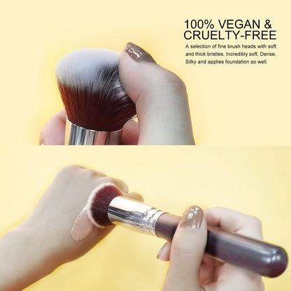 ACOSBRUOP Foundation Brush - Round Top Kabuki Brush for Liquid, Mineral Powder, Buffing & Stippling - Professional Makeup Brush, Black