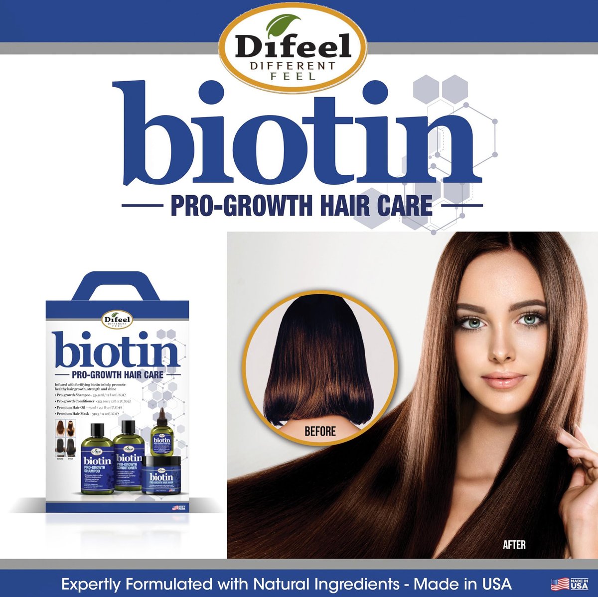 Difeel Elevated Biotin Pro-Growth Leave in Conditioning Spray 8 oz. - görsel 17