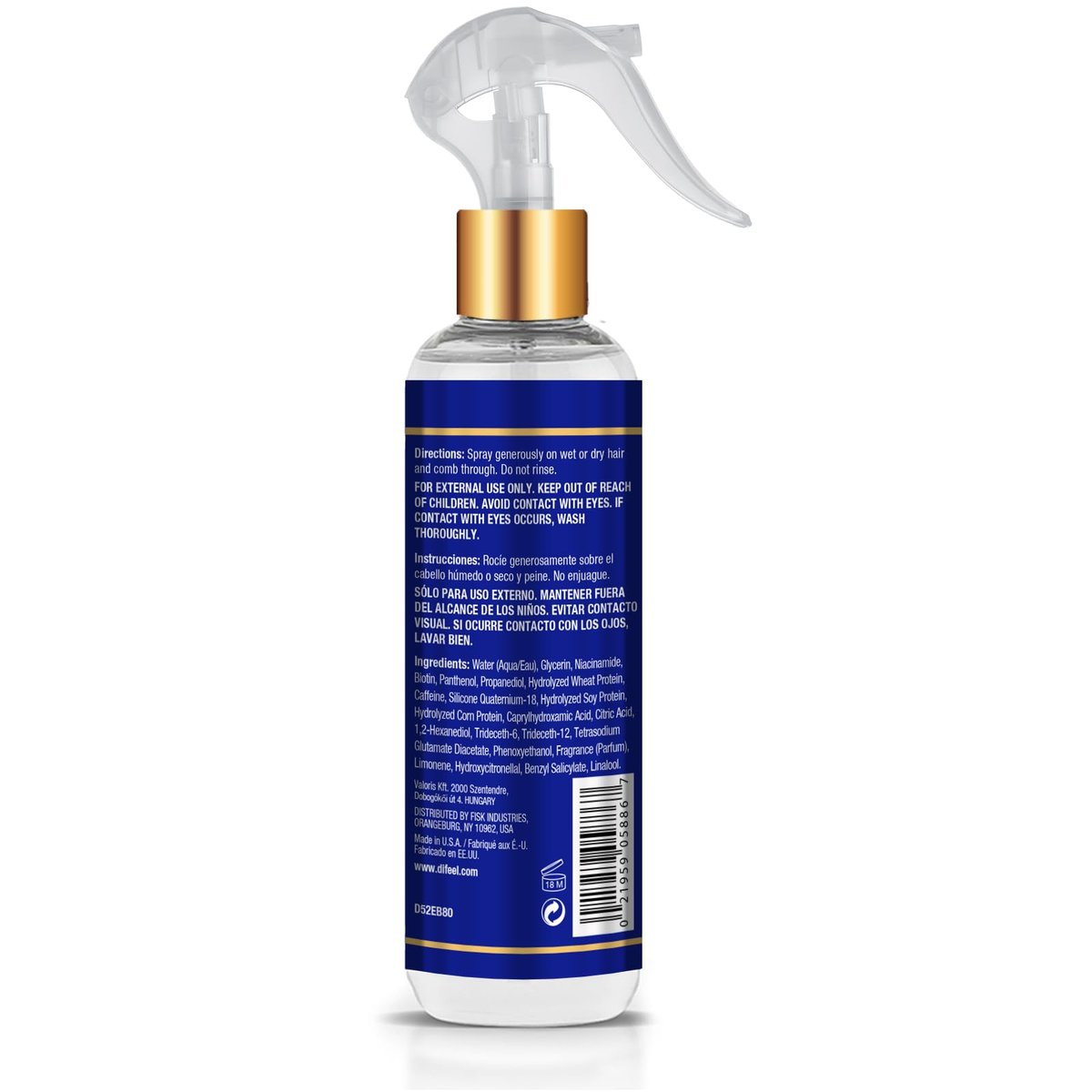 Difeel Elevated Biotin Pro-Growth Leave in Conditioning Spray 8 oz. - görsel 3