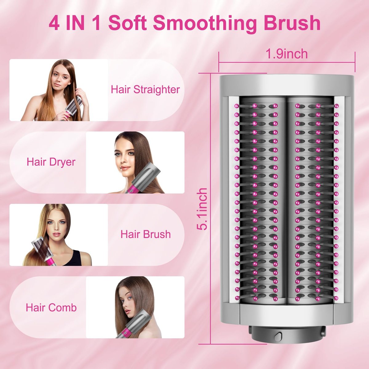 ZEPHBLOW Soft Smoothing Brush for Dyson Airwrap – Replacement Attachment for Fine Hair (Part No. 971891-05, Red) - görsel 9