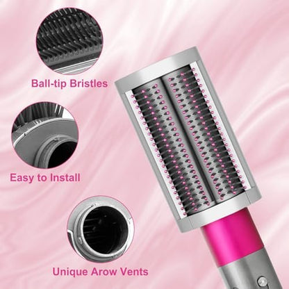 ZEPHBLOW Soft Smoothing Brush for Dyson Airwrap – Replacement Attachment for Fine Hair (Part No. 971891-05, Red)