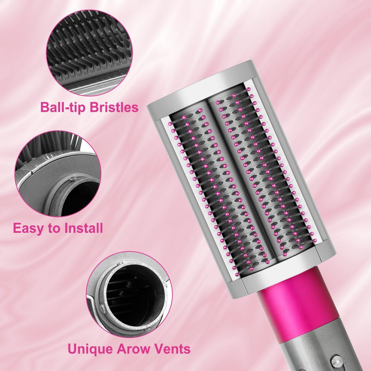 ZEPHBLOW Soft Smoothing Brush for Dyson Airwrap – Replacement Attachment for Fine Hair (Part No. 971891-05, Red) - görsel 13