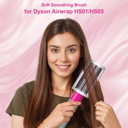 ZEPHBLOW Soft Smoothing Brush for Dyson Airwrap – Replacement Attachment for Fine Hair (Part No. 971891-05, Red)