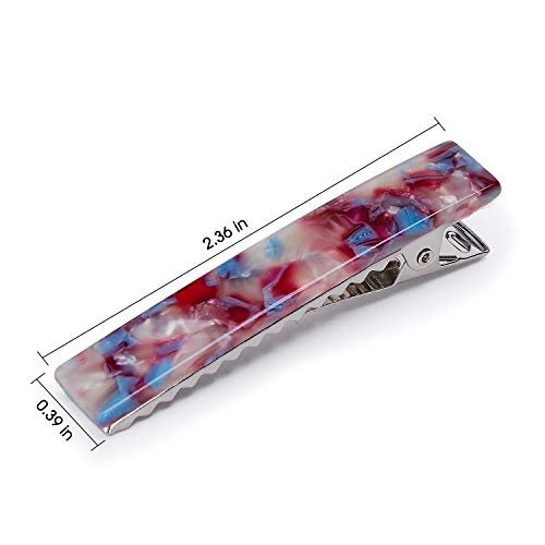LEDUODO Acrylic Resin Hair Barrettes Alligator Hair Clips - 8pcs Duckbill Hair Clips Marble Pattern Hairpins Geometric Clips for Women Girls - görsel 10