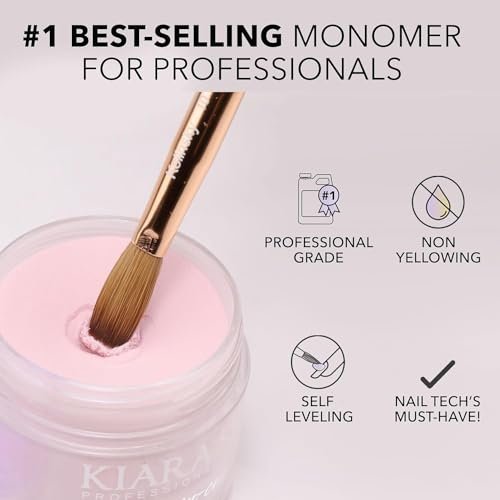 Kiara Sky EMA Monomer 32 Fl Oz - Professional Acrylic Nail Liquid for Flawless Acrylic Nails Avelisse