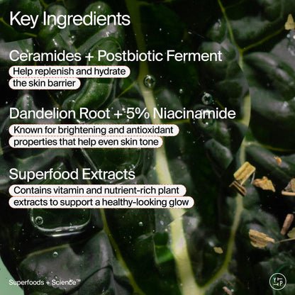 Youth To The People Superfood Skin Drip Glow Barrier Serum - Peptides + Niacinamide - Strengthen, Even Tone, Smooth Texture - Dewy Primer - Vegan - 1 fl oz Avelisse